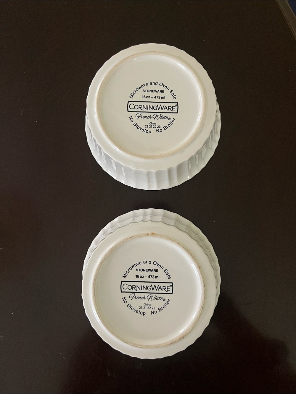 Corningware French White Stoneware cookware Set of 2 - White